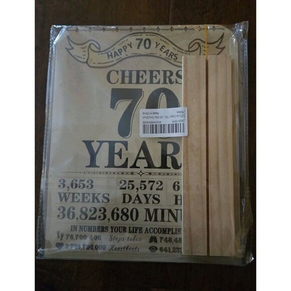 The Party Times 70th Birthday Party Decor Display Board Plaque W Holder New 8x10 - Picture 4 of 11